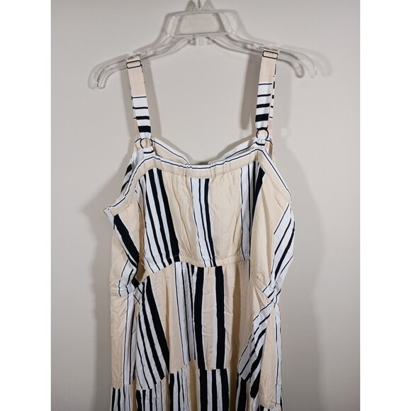 Lane Bryant Square Neck Tiered Striped Flowy Beach Maxi Dress Plus Size 20 - Picture 5 of 9